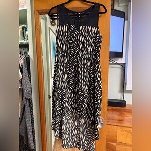 Forever 21 Black and Cream Midi Dress